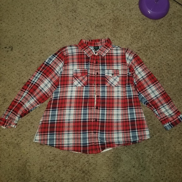Rue 21+ Plaid Top With Lace Back - Picture 2 of 5